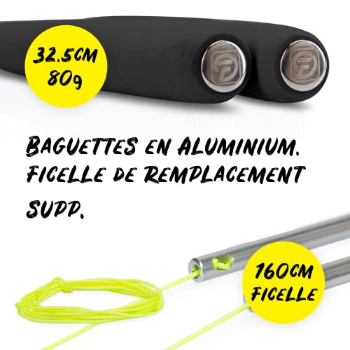Diabolo de jonglage basic vert clair et ses baguettes en aluminium durables - 3