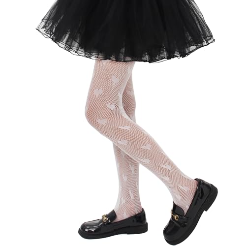 Image of Girls Lace Fishnet Tights Toddler Sheer Patterned Stockings Hollow Dance Pantyhose for Kids Halloween Tights