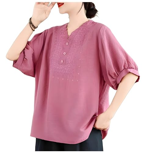 Image of Sidhidata Cotton Blend Embroidered Oversized Loose Fit Stylish Western Short Top for Women's /Girls