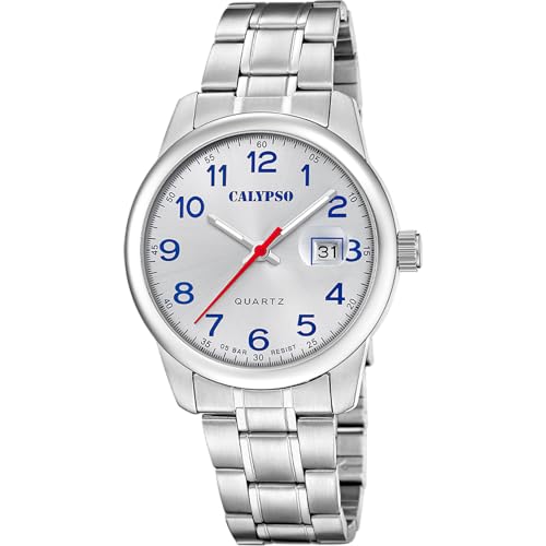 Montre homme analogique Calypso K5872/2 en acier inox argenté avec calendrier