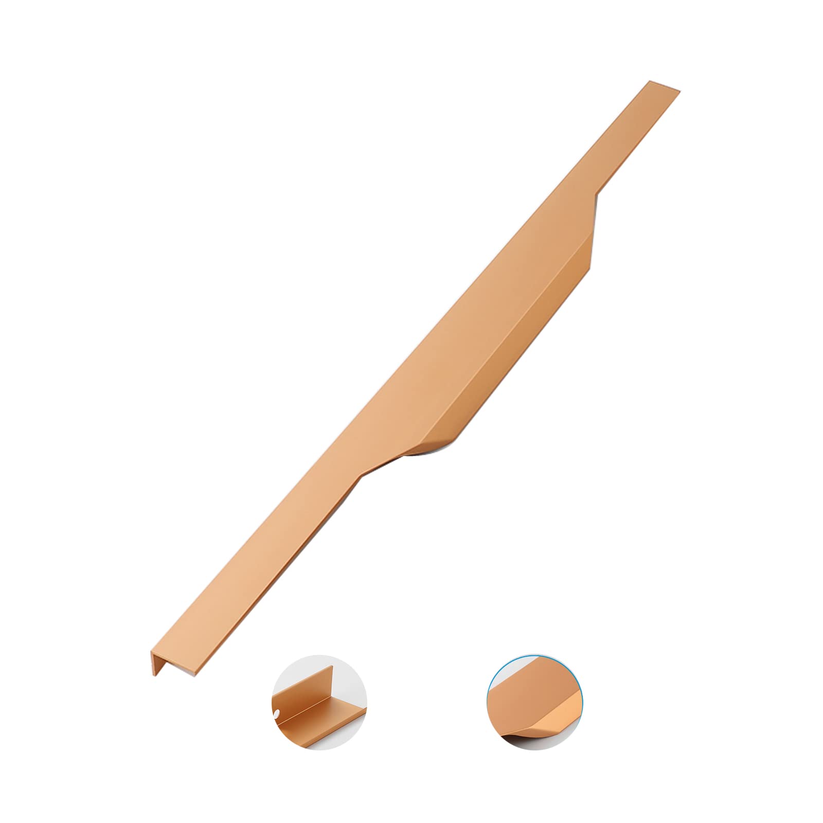 Hidden Handle Concealed Furniture Handles Cabinet Handle Drawer Pull Door Knobs, with Screws Finger Edge Pull for Cabinets, Kitchens? Drawer (Length 450mm)