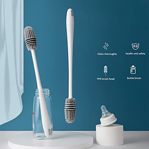 AG E-Com ilicone Bottle Cleaning Brush Long Handle Baby Bottle Brush Nipple Cleaner Milk Bottle Washer for Water Bottles and Collection Mesh Reusable Net Hanging Breathable Garbage Grocery Shopping 4