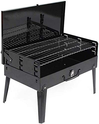 Sevia Briefcase Style Portable Folding Charcoal Base Barbecue Grill for Camping Garden Outdoor Cooking Fun