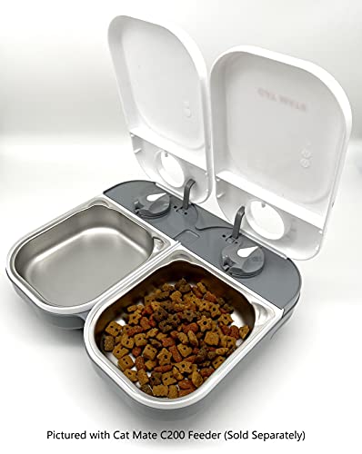 Cat Mate Stainless Steel Bowl Inserts x 2 for Cat Mate C100 and C200 Automatic Feeders (Feeder Not Included) - Image 5