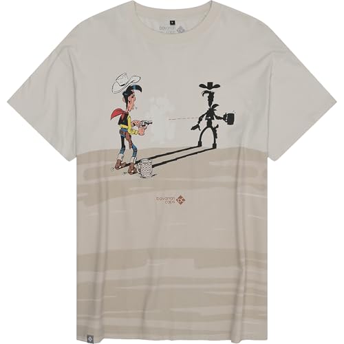 T-shirt Lucky Luke Bavarian Caps en beige XL idéal pour un look décontracté au quotidien