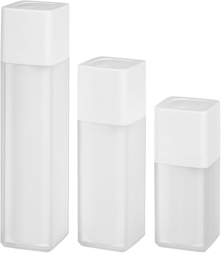 minkissy Loción Crema Bomba Envase Airless Skincare Botellas 0.5 fl oz+1.0 fl oz+1.7 fl oz Dispensador de botellas cosméticas estirable recargable