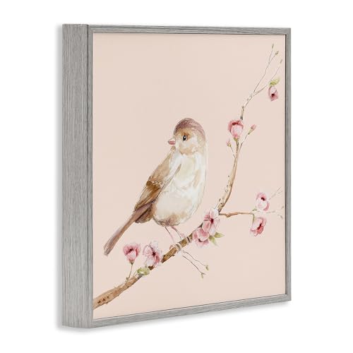 Tableau oiseau marron encadré 43,2 cm Lisa Wehmeyer gris