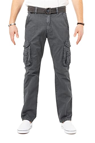 X RAY Mens Cargo Pants, Soft Cotton W/Deep Pockets & Belt Cargo Pants for Men Work and Travel