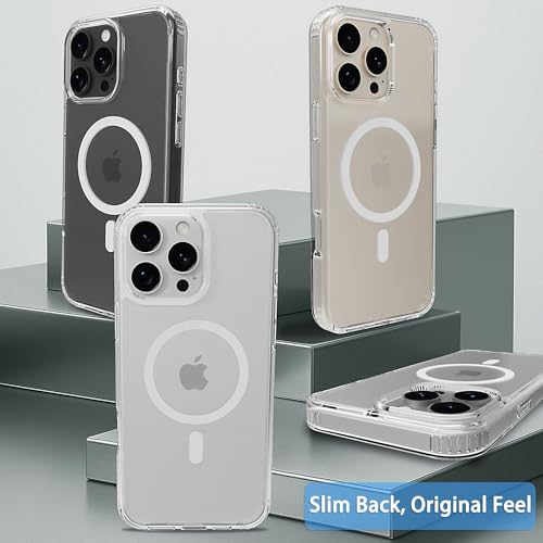 Image of Magnetic iPhone 16 Pro case,Compatible with Magsafe, Military-Grade Protection,Slim Translucent Matte Shockproof with Anti-Scratch Anti-Fingerprint Phone Cover (Transparent, iPhone 16 Pro)