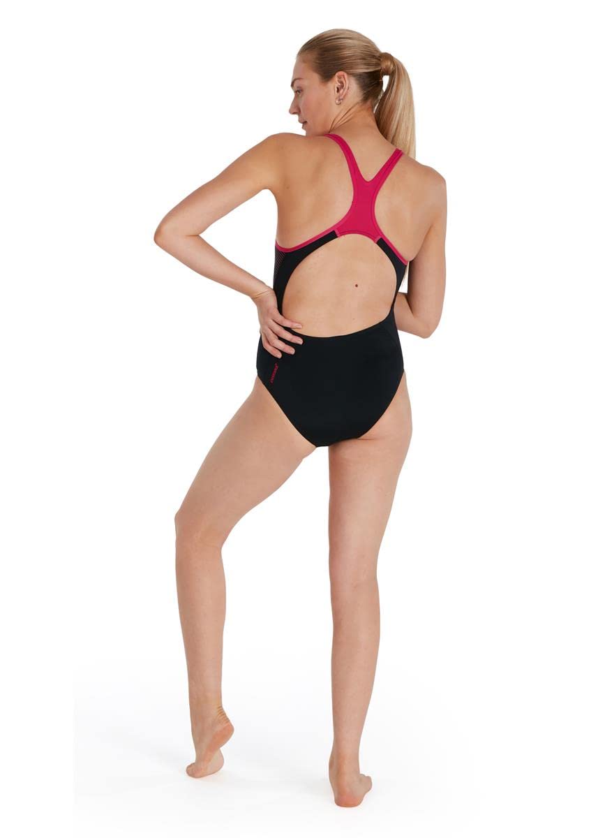 Speedo Costume Olimpionico Intero Donna Art.8-113893597, Nero - Fuxia. Tg. 52