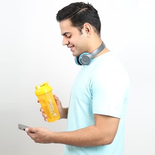 Image of Fitness Mantra 700ml Classic Shaker Bottle for Men & Women [Capacity 700 ml (Yellow, 700ml)