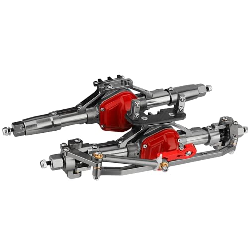 Pothyes Aluminum Front Rear Complete Axle Set with Enhanced Axle Shaft for Axial SCX10 RC4WD D90...