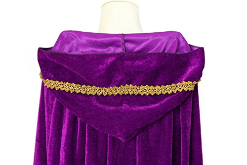 OurLore Unisex Full Length Hooded Robe Cloak Long Velvet Cape Cosplay Costume 59 inch(Purple(Lace))