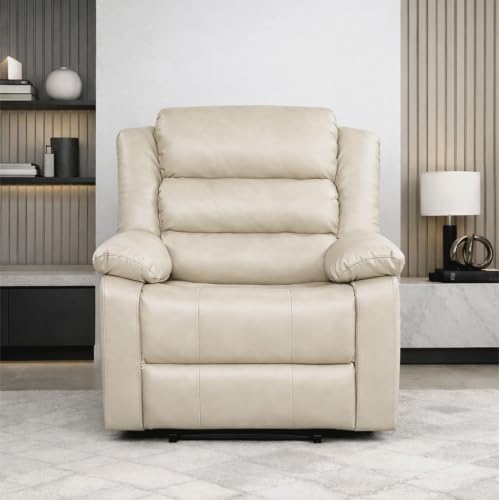 Image of Seventh Heaven Phoenix 1 Seater Motorised Recliner | Single Sofa Chair for Living Room Comfort | Ergonomic Design (Leatherette - Bege)