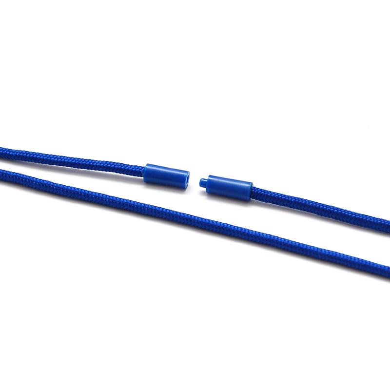 Lanyard redondo de seguridad de 4 mm con mosquetón metálico - Azul real (lote de 100)