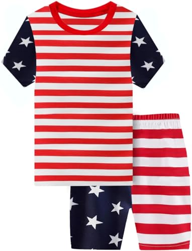 Toddler Boys Pajamas 100% Cotton Summer Pjs for Boy Jammies Dinosaur Dog Little Kids Clothes Sleepwear Short Sets Size 2-7T