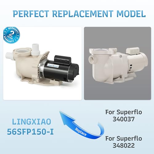 Image of 1HP Pool Pump, 115 /208-230V Pool Pump Inground, 5785GPH, In /Above Ground Pool Pumps, Low Nosie, Powerful Self Primming Swimming Pool Pump with 2 inch /1.5 inch Fittings - 2 Year Warranty