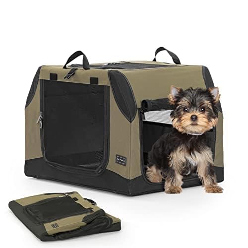 PETSFIT Hundebox Auto, Hundebox faltbar Kofferraum/Rückbank,Verstellbarer Bezug & verstärktes Netz, Hundetransportbox Auto mit Abschließbarer Reißverschluss