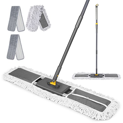 Ozd Commercial Industrial Dust Mop, Commercial Wet Mops For Floor Cleaning, Wet & Dry Dust Mop With 60.6'' Adjustable Handle, Floor Duster Mop With 3 Reusable And Washable Pads #TOP26