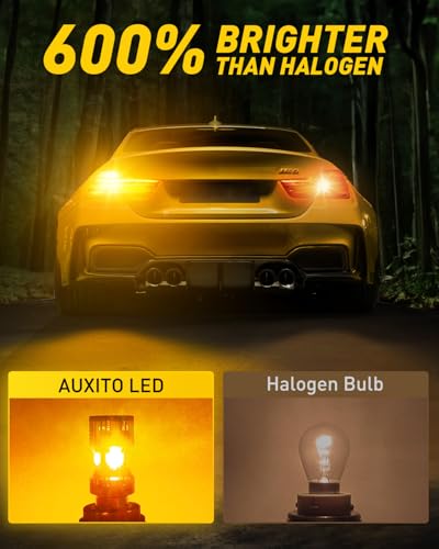 Image of AUXITO CANBUS 7507 BAU15S LED Bulbs Amber Yellow with Built-in Resistor PY21W 12496 2641A 1156(150) Anti Hyper Flash Error Free Front Rear Turn Signal Lights and Blinker Parking Lights, Pack of 2