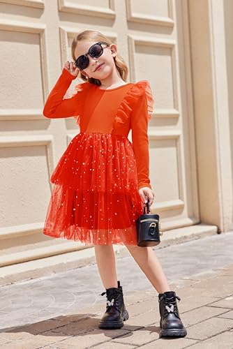 Arshiner Toddler Dress Baby Girls Tutu Tiered Formal Party Sequin Tulle Dresses Fall Winter Clothes for 1-6 Years4