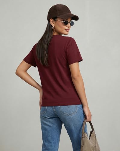 Image of Nobero 100% Cotton T-Shirts for Women Stylish | Regular Fit | Graphic Printed T Shirts for Women 180 GSM Combed Cotton | Crew Neck Half Sleeve