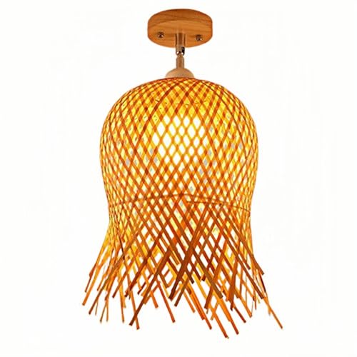 Lampe à ventouse artisanale en bambou d'Asie du Sud-Est de luxe