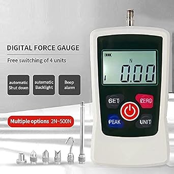 100N Digital Force Gauge Push and Pull Tester Dynamometer with Maximum Load Value 100N 10kg 22Lb 360Oz 4 Measurement Units N Kg Lb Oz Accuracy 1%