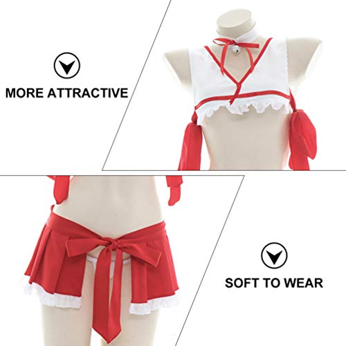 ABOOFAN Womens Lingerie Set Auto Tie Ruffle Guarnição Sutiã E Calcinha Set Com Tiras Babydoll Bodysu