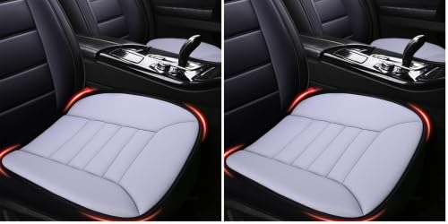 Image of MYFAMIREA Car Seat Cushion Pad 1.2 inch Thick Comfort Seat Protector for Car Driver Seat Office Chair Home Use Memory Foam Seat Cushion with Non Slip Bottom, 20'' x 18.5'', Gray (Pack of 2)