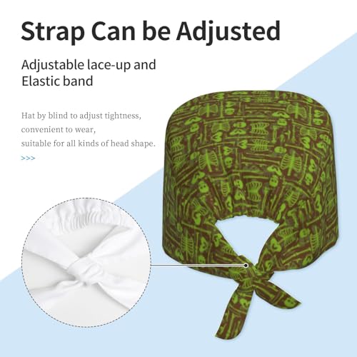 Image of Surgical Caps Men Women, Scrub Cap with Sweatband Adjustable | Tie Back Nurse Cap, Nursing Breathable Working Hat, Scrub Cap, Medical Hats