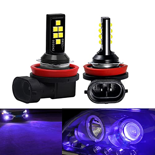 SOCAL-LED LIGHTING 2x H11 H8 Bombilla de luz antiniebla LED Advanced 3030 SMD Lámpara DRL de circulación diurna colorida brillante, azul púrpura