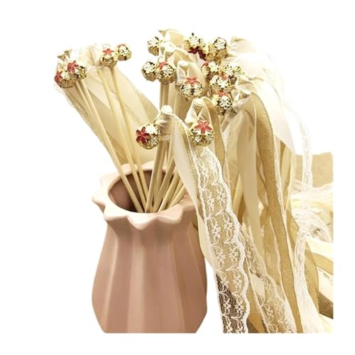SynapSYA Varitas De Boda 50 Uds. Cinta varitas de Boda Palo de Encaje Campanas serpentinas giratorias Suministros para Cumpleaños