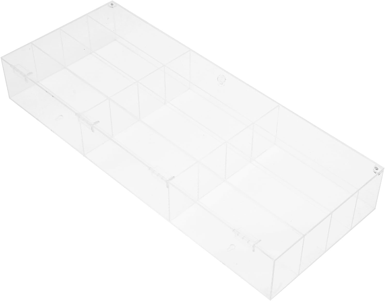 4 Tiers Acrylic Display Case, 12-Lattice Figure Display Case Countertop Displays Cases Clear Showcase Display Storage Organizer for Sunglasses, Jewelry, and Collectibl Displays (29.53x4.33x11.81 inch)