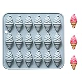 Silicone Mini Ice Cream Cone Molds, 18-Cavity Mini Ice Cream Candy Molds for Chocolate, Gummy, Jelly, Dessert, Ice Cube, Cake Decoration