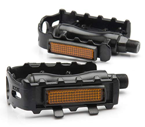 Springen Bicycle Pedals, Metal Universal Reflective Pedal, Non-Slip Pedal for BMX, MTB, Road Bike