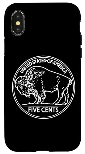 バッファロー ニッケル コイン コレクター 5セント 貨幣学 1913 アメリカ スマホケース iPhone X/XS 用