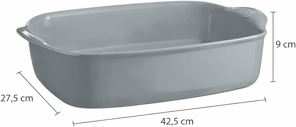 Emile Henry THE RIGHT DISH RECTANGULAR BAKER LARGE 16.5 x 10.6/4.8 qt, FOG