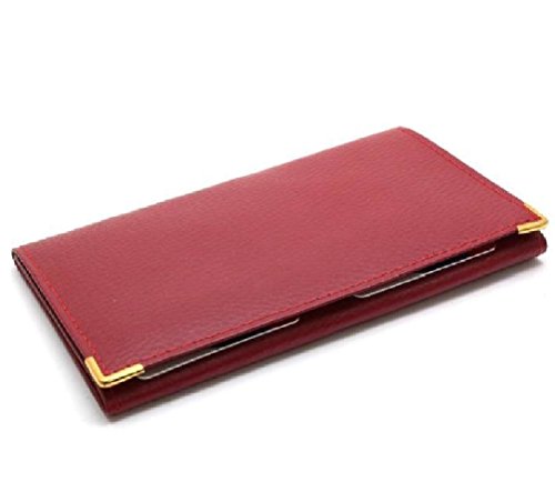 MAMJACK® Portefeuille/Portechequier Porte Chéquier Porte Carte Crédit Pièce D'identité en Cuir Neuf Homme Femme (Rouge)