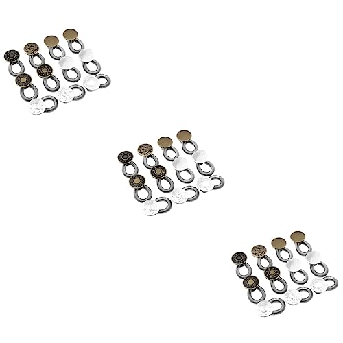 jojofuny 3 Series Botón Retráctil Botones De Chaqueta De Jean Arreglar Pestañas Cremallera Reparación De Cremalleras Herramienta Para Coser Botones Pantalón Material De Aleación 11 Piezas*3