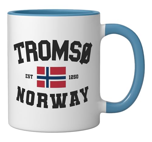 Tromsø Norway Scandinavia Norwegian Flag Mug Cerámica miniatura 2