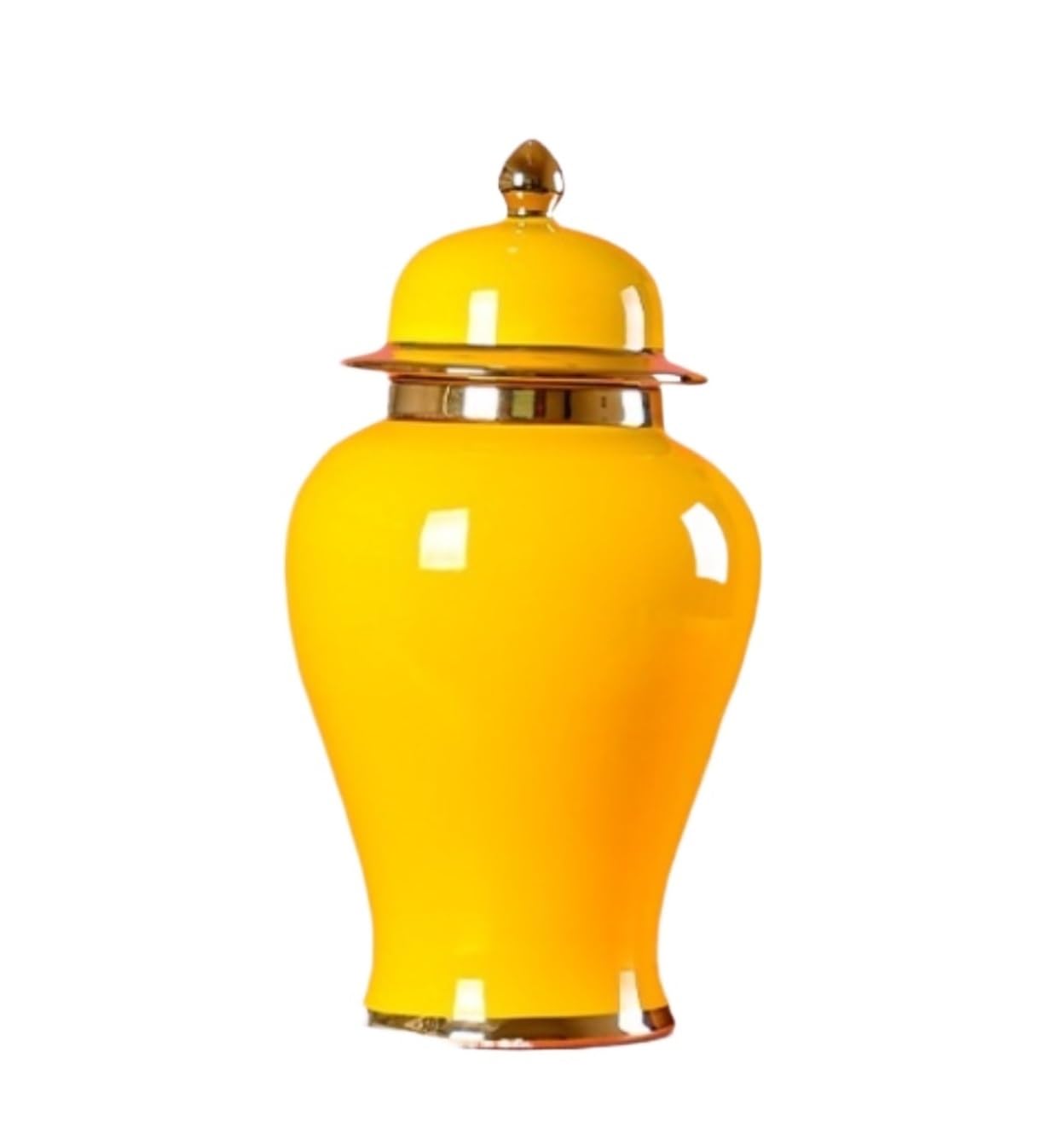 SBJKLYRN ceramic jar， Modern Porcelain Ginger Jar Chinese Ceramic Decorative Vase with Lid, Large Oriental Temple Jar Temple Jar(20 * 36cm)