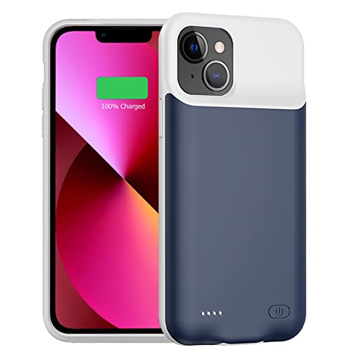 Battery Case for iPhone 13 Mini, Enhanced 6500mAh Ultra Thin Portable Protective Power Smart Charging Case Compatible with iPhone 13 Mini (5.4 inch) Rechargeable Extended Battery Charger Case (Blue)