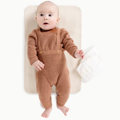 Gathre Wipeable Baby Changing Mat, Made of Premium, Soft, Water-Resistant Vegan Leather, Foldable Playmat for Babies, Home Nursery or Travel Use - Ivory