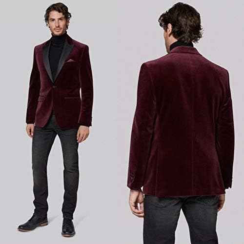 Burgundy Suit Velvet Jacket 