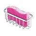 Price comparison product image iDesign Sink Sponge Holder, Made of Stainless Steel with Strong Suction Cups, Kitchen Soap Holder, Silver