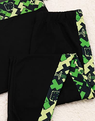 Minecraft Camo Pyjama Set | Creeper Short Sleeve Top And Long Leg Bottoms | Comfortable Kids Gaming Nightwear For Bedtime #TOP5