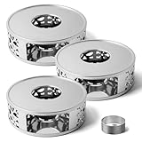 JUKFITA Tea Warmer Petals Silhouette, 3 Pack Stainless Steel Teapot Warmer with Tealight Holder