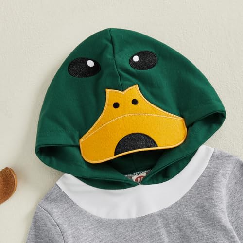 Twopumpkin Toddler Baby Boy Mallard Duck Hooded Sweatshirt Long Sleeve Hoddies Cute Sweater Outfit Fall Winter Clothes3