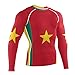 LORDWEY Cameroun Flag Maillot de corps de compression à manches longues pour homme, multicolore, XL